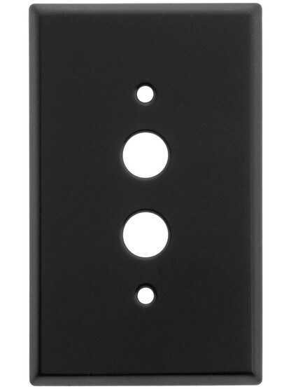 Classic Push Button Switch Plate In Matte Black.